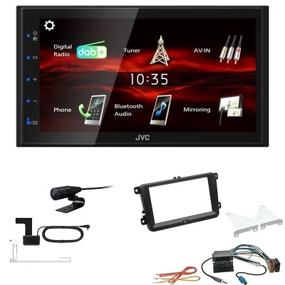 JVC Bluetooth 2DIN DAB+ Autoradio für Volkswagen VW Passat schwarz - Bild 1 von 4