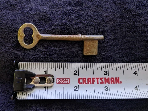 BLANK  3" BIT or SKELETON KEY for MORTISE LOCKS  with double circle bow Cover