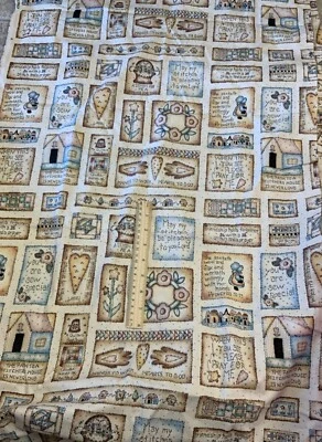 Vtg PEACE CREEK COLLECTION Spectrix HEARTS Quilting Sewing Stitch Cotton Fab BTY - Image 1 of 2