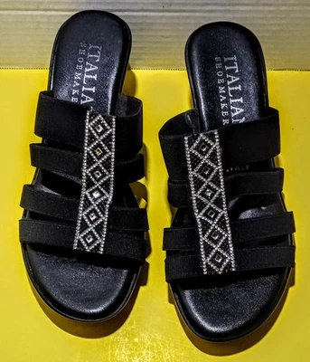 Zapatero Italiano - Mujer Talla 6.5 - Cuñas Negras - Usado Foto 1 de 4
