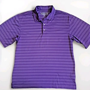 Pebble Beach Performance Mens Polo Golf Shirt Size M Purple Stripe Activewear - Picture 1 of 10
