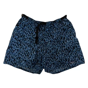 Vintage Patagonia Men's XL River Shorts 5" Black Blue Aztec 2000 Belted Baggies - Picture 1 of 6