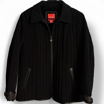 Chaqueta ESPRIT Outerwear Para Mujer Grande Acolchada Forrada Cremallera Completa Negra Foto 1 de 4