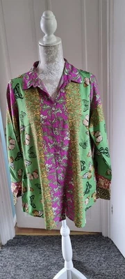 Changes by Together Ladies Print Shirt with Button Back Long Sleeves size 14 - Image 1 of 4
