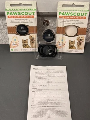(QTY 2) Pawscout Bluetooth Community Pet Finder Tags w/ Walk Diary, Cats or Dogs - Image 1 of 4