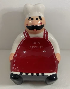 "Fat Chef" kleine Keramik Löffel Rest Schwamm Halter Untersetzer Guten Appetit 5" sehr guter Zustand - Bild 1 von 6