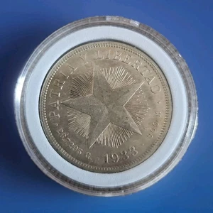 ORIGINAL  MONEDA  DE PLATA 1933 UN PESO  REPUBLICA DE COUBA High GRADE BIG Offe - Imagen 1 de 2