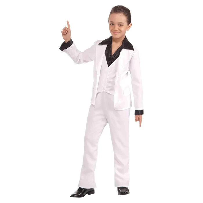 Disfraz de fiebre discoteca rubíes años 70 para niño, niño grande Foto 1 de 3