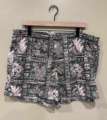 Reyn Spooner Swim Trunk Size XL 4" inch in Green Hawaiian Tropical Unlined EUC - Image 1 of 4