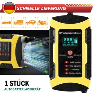 12V Autobatterie Ladegerät Smart Vollautomatische LCD Display Batterieladegerät - Bild 1 von 12