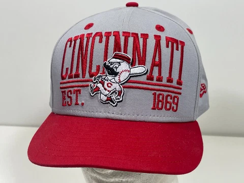 New Era 9Fifty Gray MLB  Cincinnati Reds  Snapback Hat Mr. Red Adjustable Mascot Cover