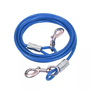Pet Dog Puppy Tie Out Cable for Large Dogs up to 60 Lbs 20-ft outdoor blue - Picture 1 of 5