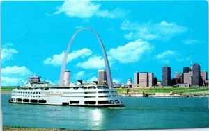 Vintage MO Postkarte Admiral Passagier Fähre Tor Bogen Saint Louis Missouri Boot - Bild 1 von 2