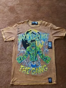 Snort Grunt Short Sleeve Two Sided Graphic T-Shirt Tie Dye Brown Studded Rare M - Picture 1 of 7