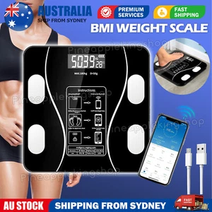 Bluetooth Body Fat Scale BMI Scales Smart Wireless Digital Bathroom Weight Scale - Picture 1 of 13