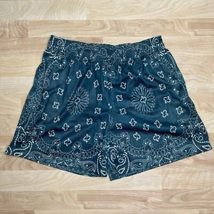 Bravest Studios Men's Shorts Mesh Navy Green Paisley Size XL BRAND NEW - Picture 1 of 7