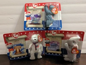McDonalds Ty Beanie Babies, "American Trio", Complete set of 3 - NEW IN PACKAGE - Picture 1 of 7