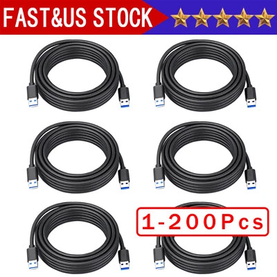 LOTE de metal cargador de alimentación súper velocidad cable transferencia de datos USB 3.0 A macho a macho Foto 1 de 4