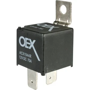 OEX MINI RELAY 12V NORMALLY OPEN 70 AMP RESISTOR PROTECTED 4 PIN ACX1944RBL - Picture 1 of 8