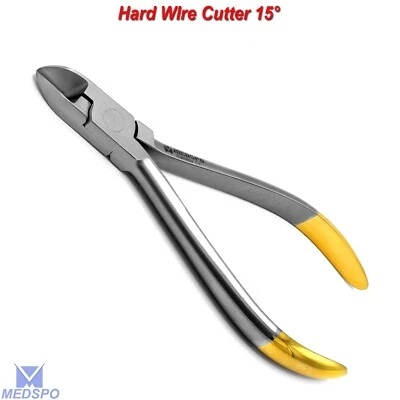 MEDSPO Orthodontic Ligature Hard Wire Cutter 15° Dental Ortho Braces Laboratory Pliers