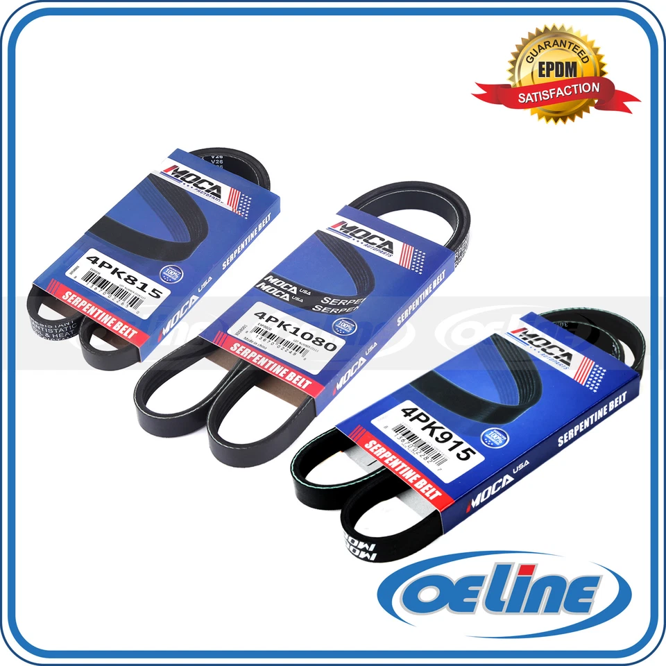 3x Cinturón serpentino EPDM para Toyota Paseo Tercel 1998 1,5 L 4PK815 4PK915 4PK1080 Foto 1 de 4