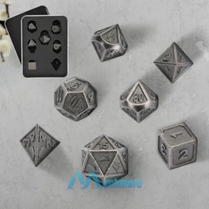 Stilvolles Metallwürfelset Polyederwürfel für DND RPG MTG Tischspiel Nickel-Kupfer - Bild 1 von 15