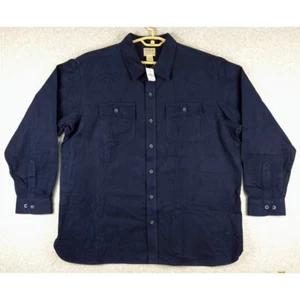 L.L. Bean Chamois Shirt - Heavyweight Flannel Button Up - Navy XXL - Bild 1 von 5