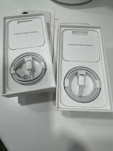 Two New Apple iPhone 13 Lightning Cables WITHOUT iPhones & NO Power Adapter - Picture 1 of 5