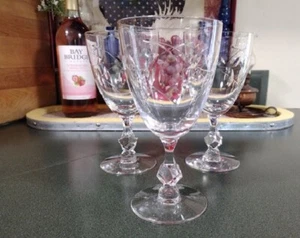 Tiffin Franciscan Petite Water Goblet Cut Ivy design (Set of 3) - Picture 1 of 5
