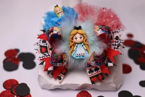 OTT Alice In Wonderland Boutique Handmade Stacked Hairbow Large Hair Bow  - Picture 1 of 5