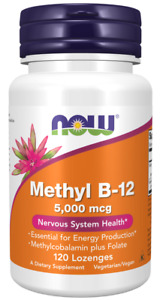 NOW Foods Methyl B-12 5000 mcg 120 Lozenges Nervous System 03/27EXP
