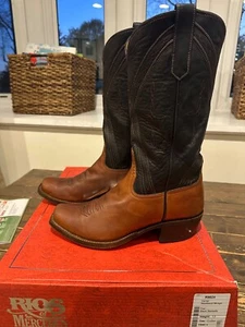 Rios of Mercedes R9024 Western Cowboy Boots Redwood Mirage 13” Tops Size 9.5D - Picture 1 of 13