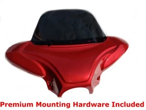 Mutazu 38"  Red Universal Motorcycle Cruiser Batwing Fairing w/Premium Hardware - Picture 1 of 12