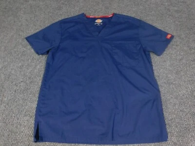 Dickies женщин скрабы очень маленький синий логотип v-образным вырезом - Изображение 1 из 4