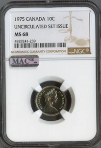 1975 Canada 10 Cents 10C NGC MS68 MAC - Quality - Picture 1 of 2