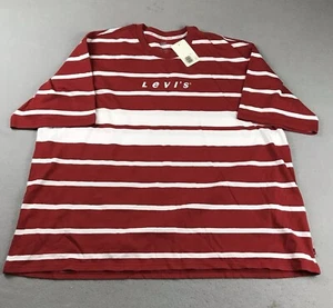 Levis Shirt Mens 2XL Red Cotton Loose Fit Crew Neck Short Sleeves Tee NWT - Picture 1 of 11