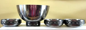 4 Arthur Salm Bowls Scandinavian Stainless Steel "Crown Bowls" Sweden MCM 1960's - Picture 1 of 17