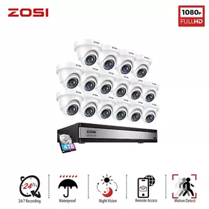 ZOSI 16CH 1080P DVR Sicherheit Heim Kamerasystem CCTV Außenbereich mit 4 TB Festplatte - Bild 1 von 12