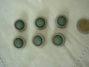 Boutons Anciens verts 21mm lot de 6 (BOUT.91) - Imagen 1 de 6