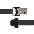 Cablecc Down Angled USB 2.0 Type-A Male Micro USB 5Pin Male Data Flat FPC Cable