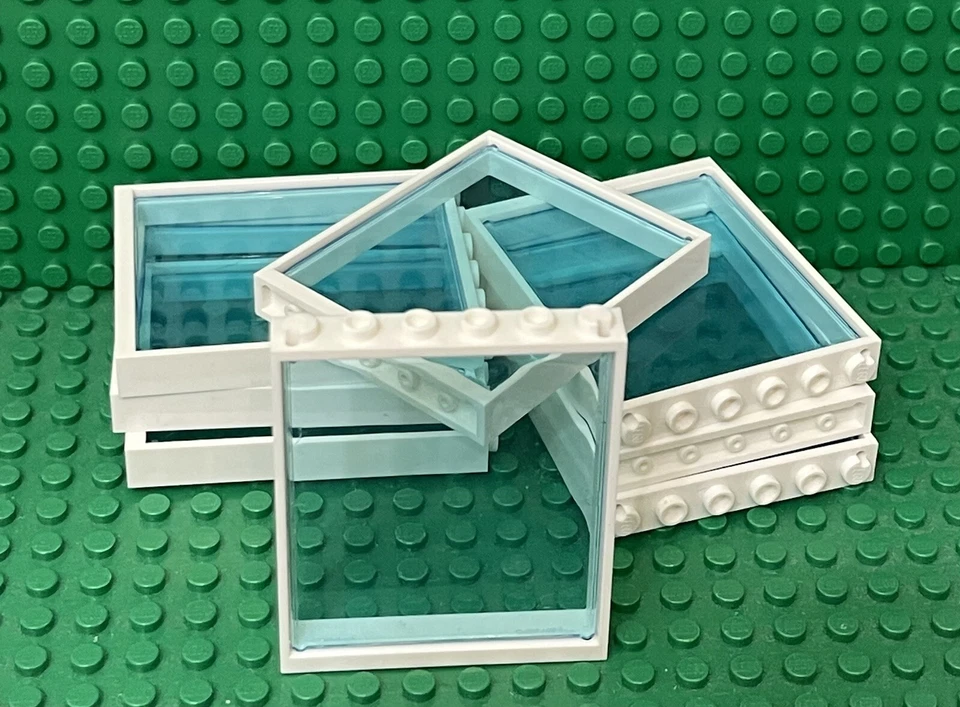 Lego 8 Marco Blanco 1x6x6 Con Panel De Vidrio Azul Trans-Claro / Ciudad / Amigos Foto 1 de 1