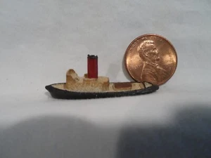 VTG Dollhouse Miniatures Tiny Metal Handpainted Toy Ship Boys Room Diorama - Picture 1 of 4