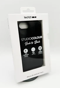 tech21 iPhone SE 2022/2022/8/7/6s/6 Studio Colour Anti-Microbial Thin Case Black - Picture 1 of 19