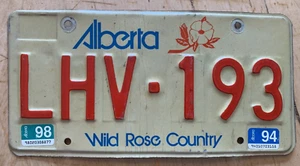 ALBERTA KANADA BEIFAHRERKENNZEICHEN 1994 " LHV 193 " AB 94 WILDROSE COUNTRY - Bild 1 von 1