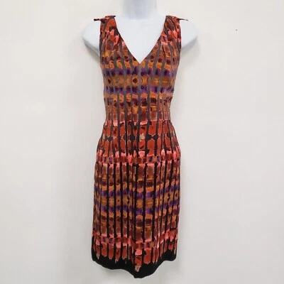 W By Worth Womens Sleeveless Silk Shift Dress Size 4 Artsy Career Office Event - Image 1 of 4