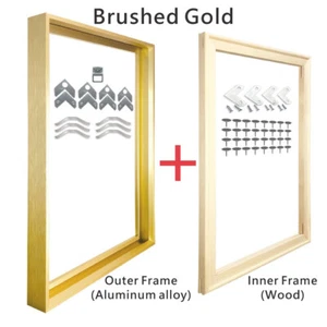 Metal Picture Photo Frames Kit DIY Gold, Painting Frame for Wall Art, Home Decor - Picture 1 of 13