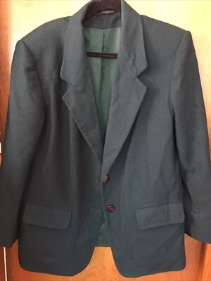 Blazer para mujer. LARRY LEVINE verde oscuro. Mezcla de lana, talla 14, a-654 Foto 1 de 4