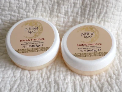 AVON 2 x PLANET SPA ~ BLISSFULLY NOURISHING HAND, ELBOW & FOOT CREAMS 75ml each