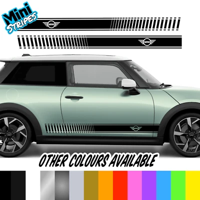 MINI COOPER S MINI GONNA LATERALE STRISCE VINILE DECALCOMANIE ADESIVI RACING SPORT KIT - Immagine 1 di 4