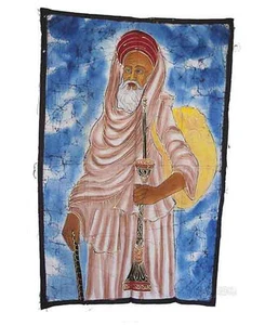 Batik Tapestry Of Sai Baba India 115X74Cm Handicraft India Peterandclo # 8830 - Picture 1 of 1